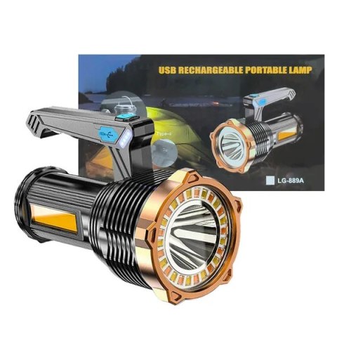 Latarka LED 1200000LM wodoodporna czarna do camping