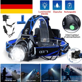 Latarka czołowa LED akumulatorowa z zoomem 3 tryby