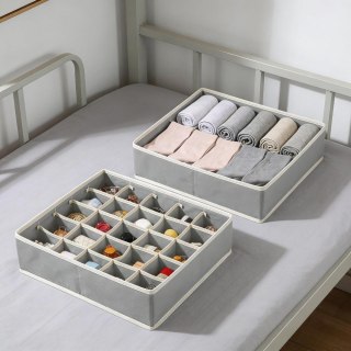 Organizator szafkowy 2-częściowy, 7 i 24 komory, materiałowy