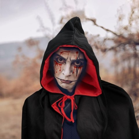 Peleryna unisex czarna: kostium na Halloween, peleryna wampira, peleryna dla dorosłych