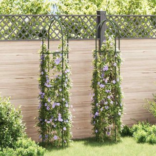 Trellis ogrodowy metalowy ciemnozielony 38x190 cm 2 szt.