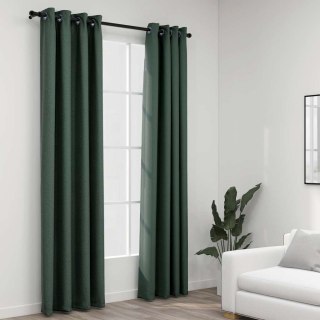 Zasłony blackout zielone 140x225 cm z oczkami