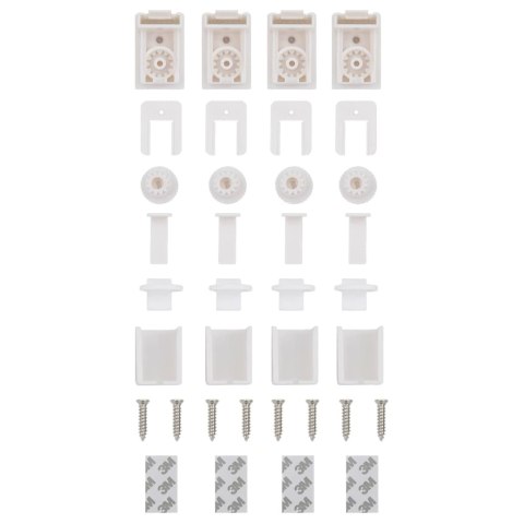 Akcesoria do rolet 19 sztuk białe PVC