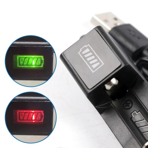 Akumulator 16340 Li-Ion 1300mAh 3.7V z ładowarką USB