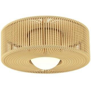 Lampa sufitowa boho z abażurem z liny konopnej G9 LED