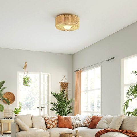 Lampa sufitowa boho z abażurem z liny konopnej G9 LED