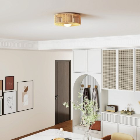 Lampa sufitowa boho z abażurem z liny konopnej G9 LED