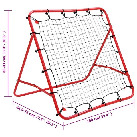 Rebounder do piłki nożnej z regulacją 100x100 cm, stalowy