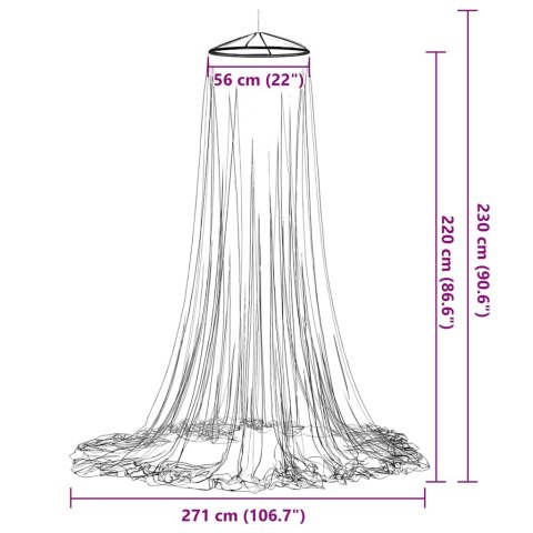 Siatka na komary do łóżka 220 cm, biała, poliestrowa, A-frame