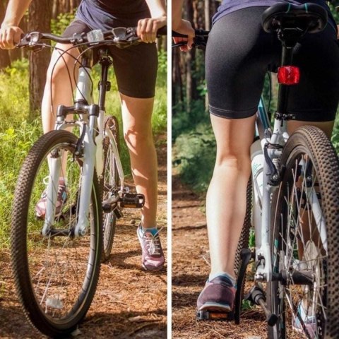 Zestaw akcesoriów rowerowych (przód i tył) srebrno-żółty