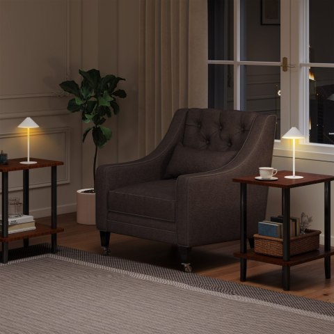 Lampa biurkowa LED z USB, dotykowy włącznik, metalowa, biała