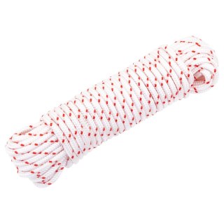Linka startowa nylonowa 4 mm 10 m biała z czerwonymi kropkami