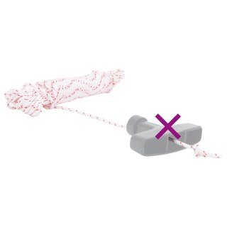 Linka startowa nylonowa 4 mm 10 m biała z czerwonymi kropkami