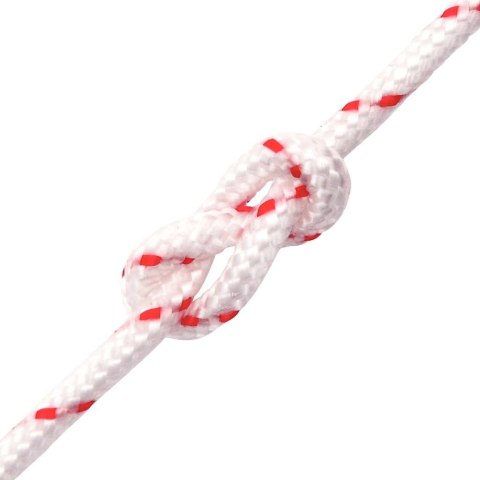Linka startowa nylonowa 4 mm 10 m biała z czerwonymi kropkami