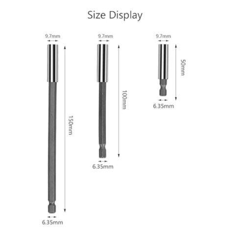 Przedłużacz wkrętarki magnetyczny 9-częściowy 150/100/50mm