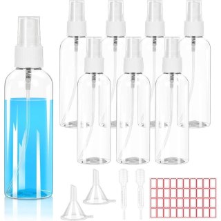 Zestaw podróżny 12-elementowy, 8 butelek 100 ml, 2 lejki i 2 pipety