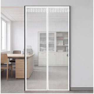 Firanka magnetyczna 90x210 cm biała z taśmą samoprzylepną
