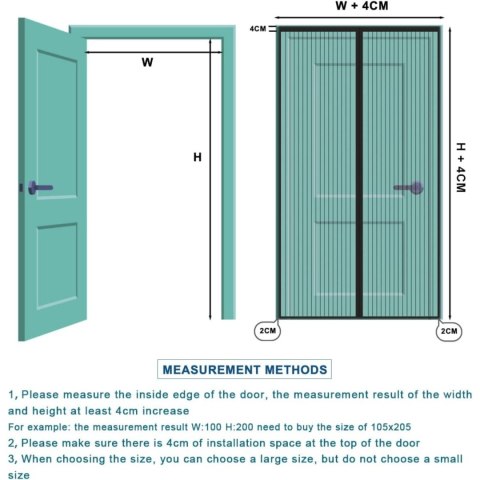Firanka magnetyczna 90x210 cm biała z taśmą samoprzylepną