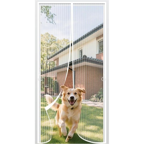 Firanka magnetyczna 90x210 cm biała z taśmą samoprzylepną