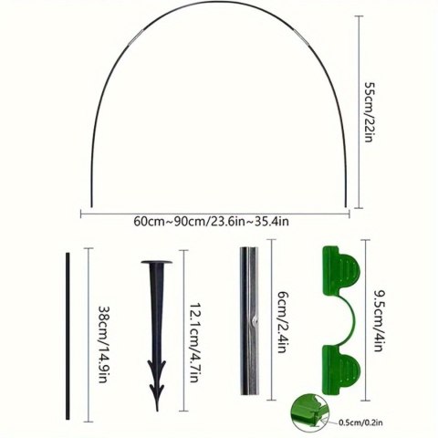 Łuki ogrodowe z włókna szklanego 54 szt. 60-90 cm - wsparcie roślin i ochrona