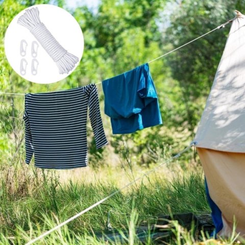 Linka flagowa nylonowa 15m z 4 uchwytami, do ogrodu, balkonu