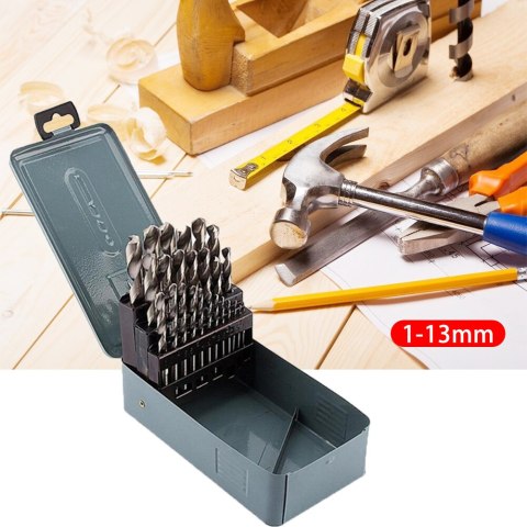 Zestaw wierteł spiralnych HSS 25 sztuk 1-13 mm