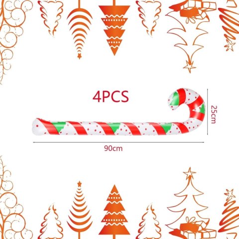 Dekoracje świąteczne, dmuchane laski cukrowe 90 cm, z PVC