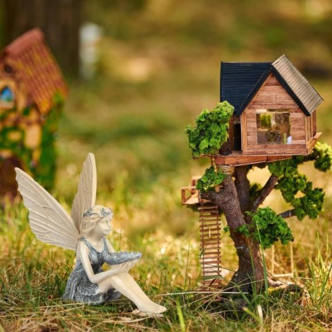 Figurka wróżki do ogrodu 13x18 cm, ręcznie robiona, żywica