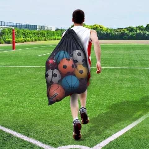 Siatka wielofunkcyjna do sportowych piłek, czarna, 75x100 cm