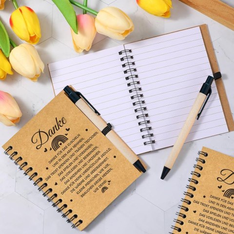 Zestaw prezentowy dla nauczycieli 6-elementowy, notes, breloczek, woreczek organza