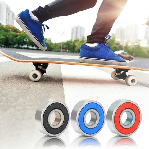 Łożyska skateboardowe 10 sztuk czarne niebieskie czerwone