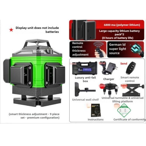Poziomica laserowa 16-linowa 4D 360° zdalnie sterowana