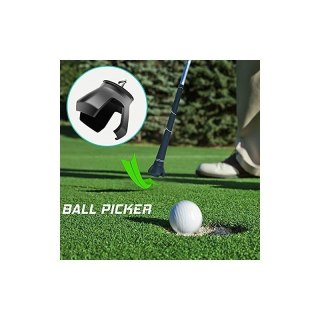 Zestaw 3 piłek golfowych do treningu z teleskopowym chwytakiem - białe piłki treningowe