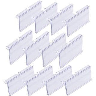 Zestaw 70 przezroczystych uchwytów na etykiety PVC 60 x 44 mm