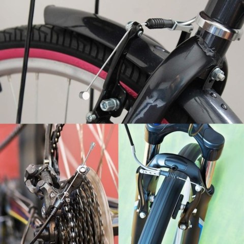 Zestaw kabli hamulcowych do roweru z wkładkami V-brake, 2 kable, 4 wkładki, klucz M5