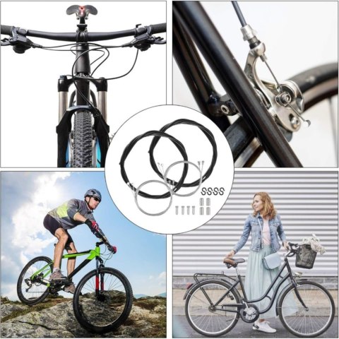 Zestaw kabli hamulcowych do roweru z wkładkami V-brake, 2 kable, 4 wkładki, klucz M5