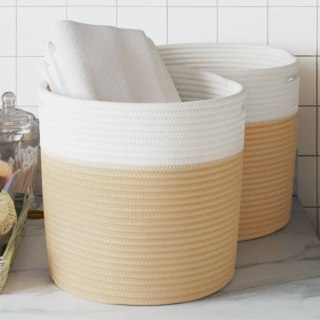 Kosze do przechowywania 2 szt. bawełnowe beżowe 40x25 cm
