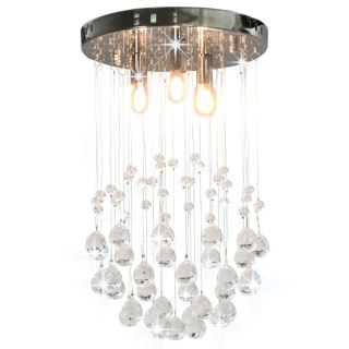 Lampa sufitowa z kryształkami, srebrna kula, 3x G9