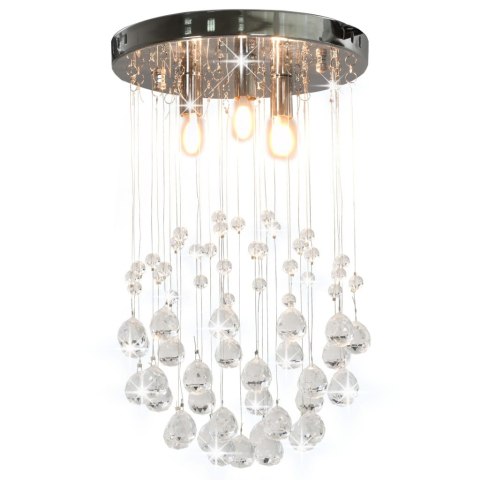 Lampa sufitowa z kryształkami, srebrna kula, 3x G9