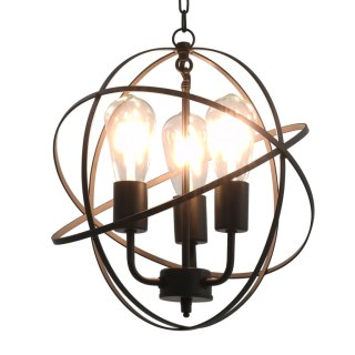 Lampa wisząca kula czarna 3 x gniazdo E27