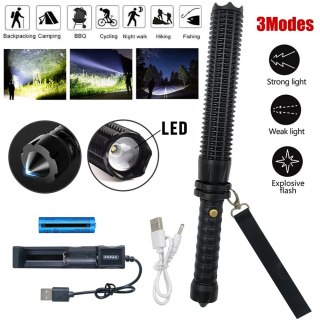 Latarka LED taktyczna 35000000LM czarna aluminium