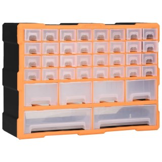 Organizer wieloszufladowy 38 szuflad 52x16x37,5 cm pomarańczowo-czarny
