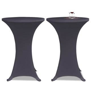 Pokrowiec na stół stretch 2 sztuki 80 cm antracytowy