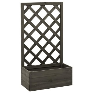 Trellis ogrodowy z donicą 50x z drewna jodłowego szary