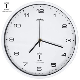 Zegar ścienny radiowy 31 cm, kwarcowy, biały