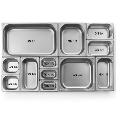 Pojemnik GN 1/2 stalowy Kitchen Line wys. 40 mm - Hendi 806319