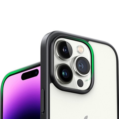 Sztywne etui z żelową ramką i wbudowaną podstawką do iPhone 14 Pro czarny