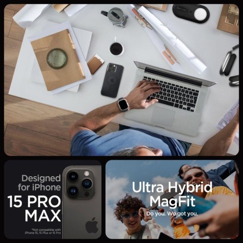 Etui Ultra Hybrid Mag z MagSafe na iPhone 15 Pro Max przezroczysto-czarne